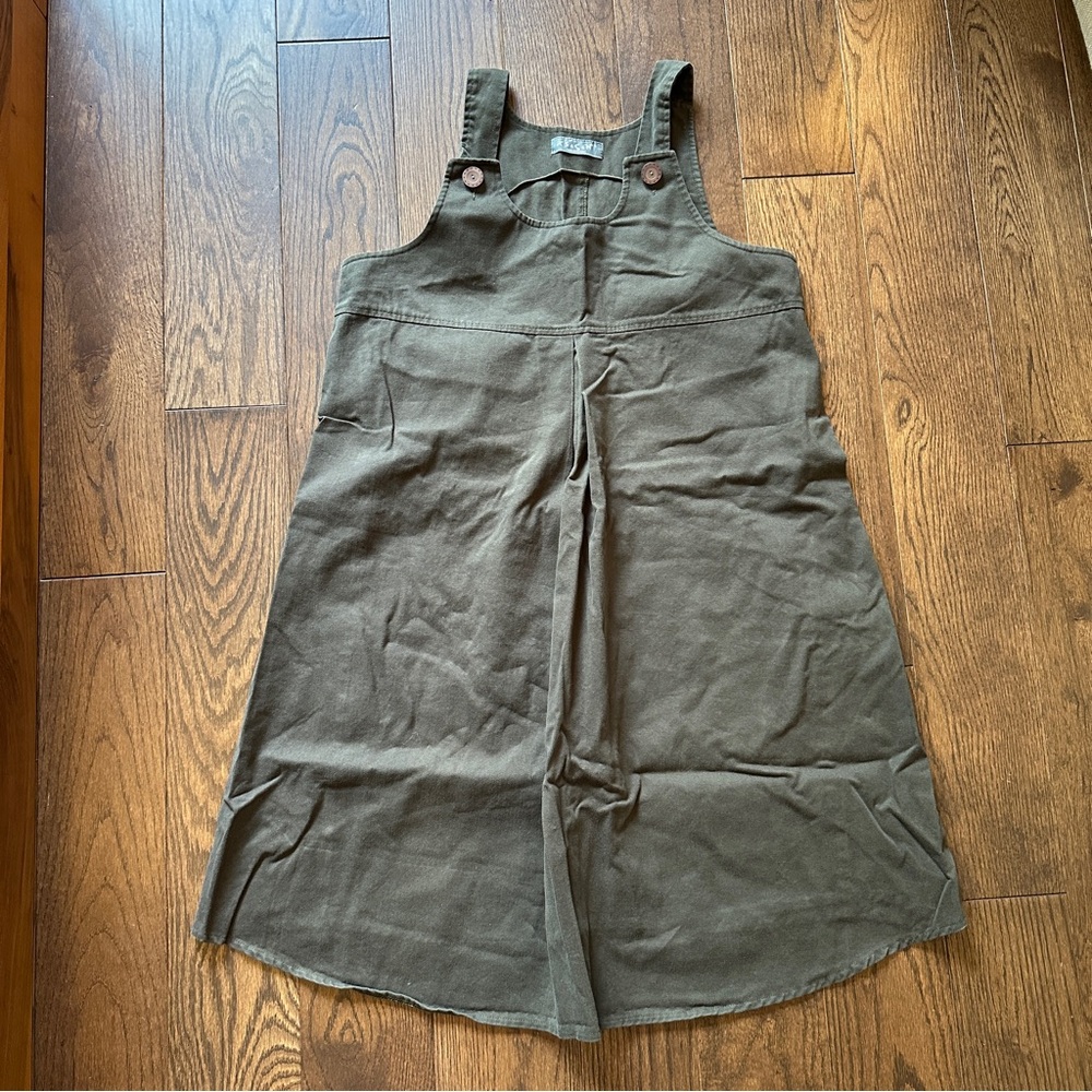 Olive Green Pinafore Dress